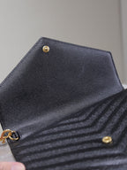 Saint Laurent CASSANDRE CLUTCH 21 IN BLACK LAMBSKIN GOLD HARDWARE