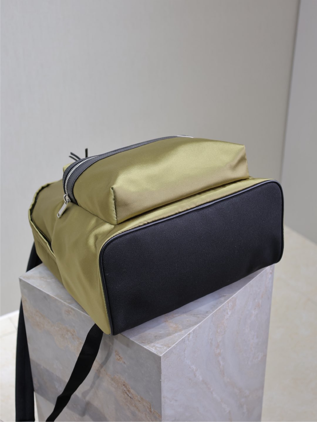 Saint Laurent CITY BACKPACK 38 IN MOSS GREEN SILK