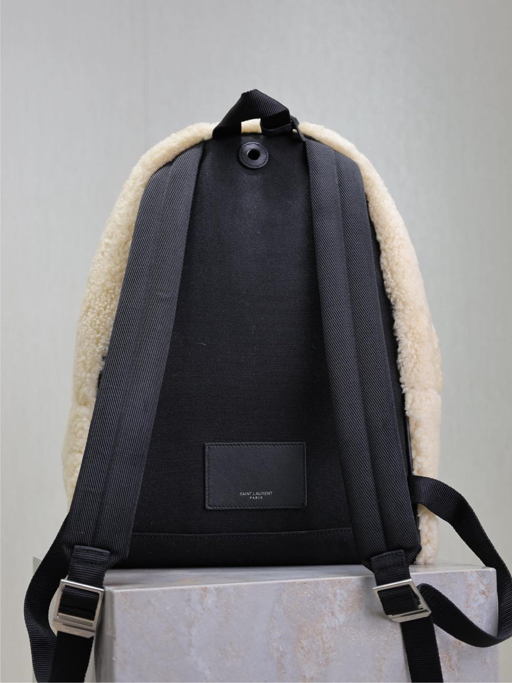 Saint Laurent CITY BACKPACK 35 IN BEIGE SHEARLING