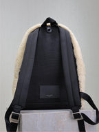 Saint Laurent CITY BACKPACK 35 IN BEIGE SHEARLING