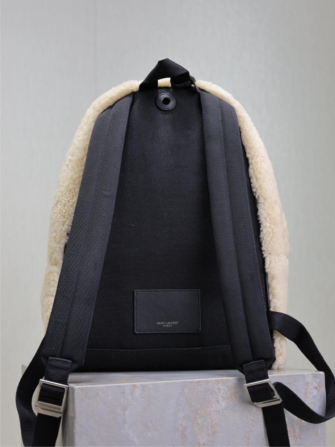 Saint Laurent CITY BACKPACK 35 IN BEIGE SHEARLING
