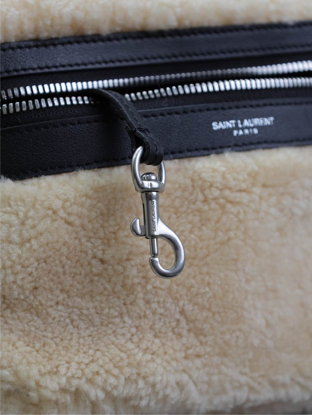 Saint Laurent CITY BACKPACK 35 IN BEIGE SHEARLING