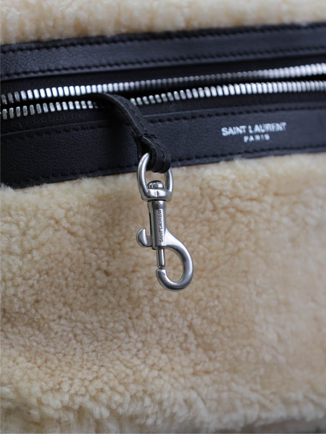 Saint Laurent CITY BACKPACK 35 IN BEIGE SHEARLING
