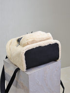 Saint Laurent CITY BACKPACK 35 IN BEIGE SHEARLING
