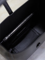 Saint Laurent LE 5 À 7 SUPPLE BAG 23 IN BLACK CALFSKIN SILVER BUCKLE