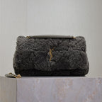Saint Laurent JAMIE BAG 25 IN DARK GRAY LAMB WOOL