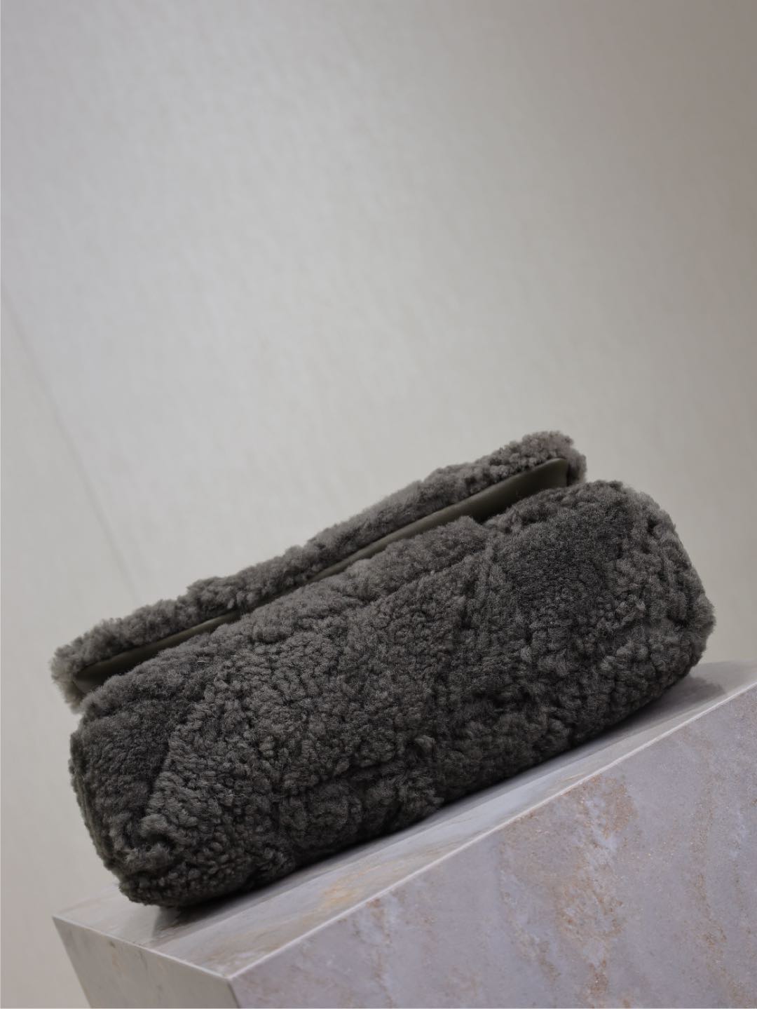 Saint Laurent JAMIE BAG 25 IN DARK GRAY LAMB WOOL