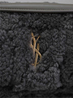 Saint Laurent JAMIE BAG 20 IN DARK GRAY LAMB WOOL