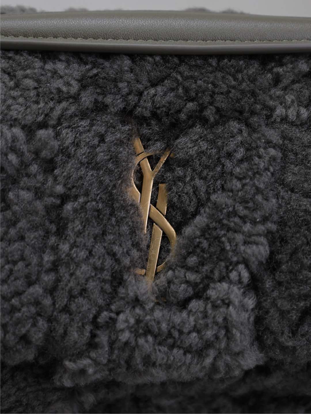 Saint Laurent JAMIE BAG 20 IN DARK GRAY LAMB WOOL