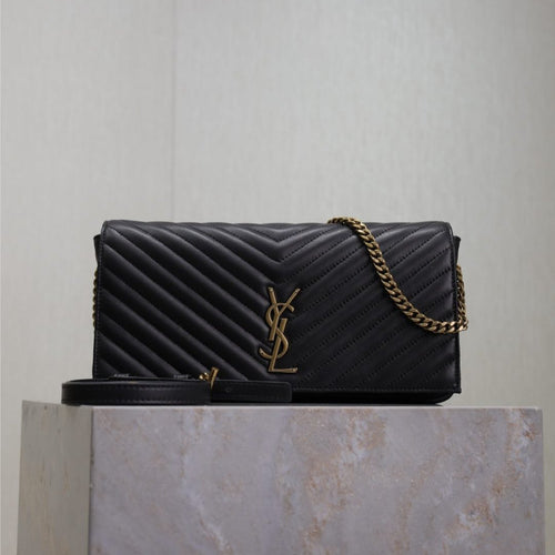 Saint Laurent KATE 99 MEDIUM BAG 26 IN BLACK QUILTED NAPPA CALFSKIN COPPER HARDWARE