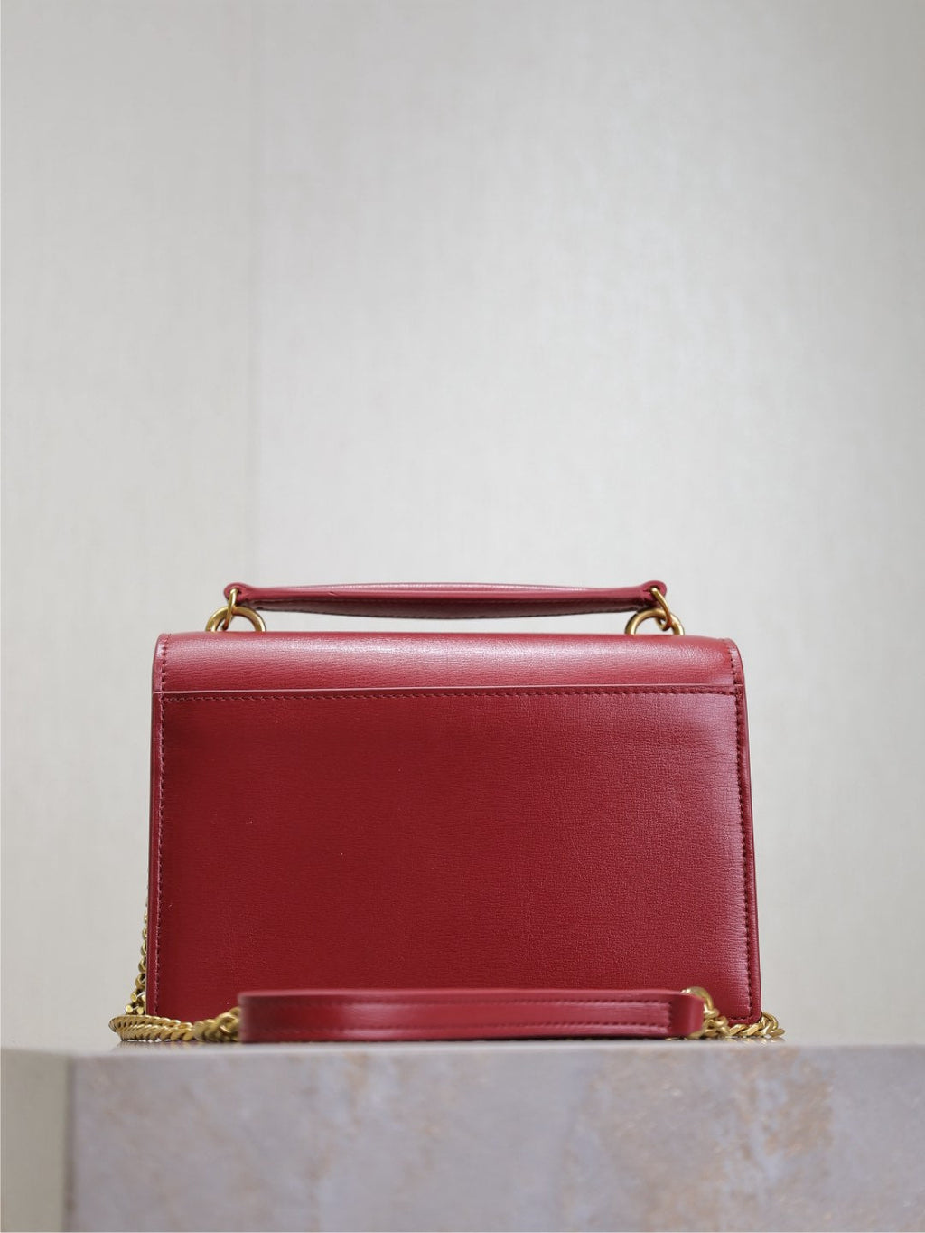 Saint Laurent SUNSET SMALL BAG 19 IN RED CALFSKIN COPPER HARDWARE