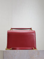 Saint Laurent SUNSET SMALL BAG 19 IN RED CALFSKIN COPPER HARDWARE