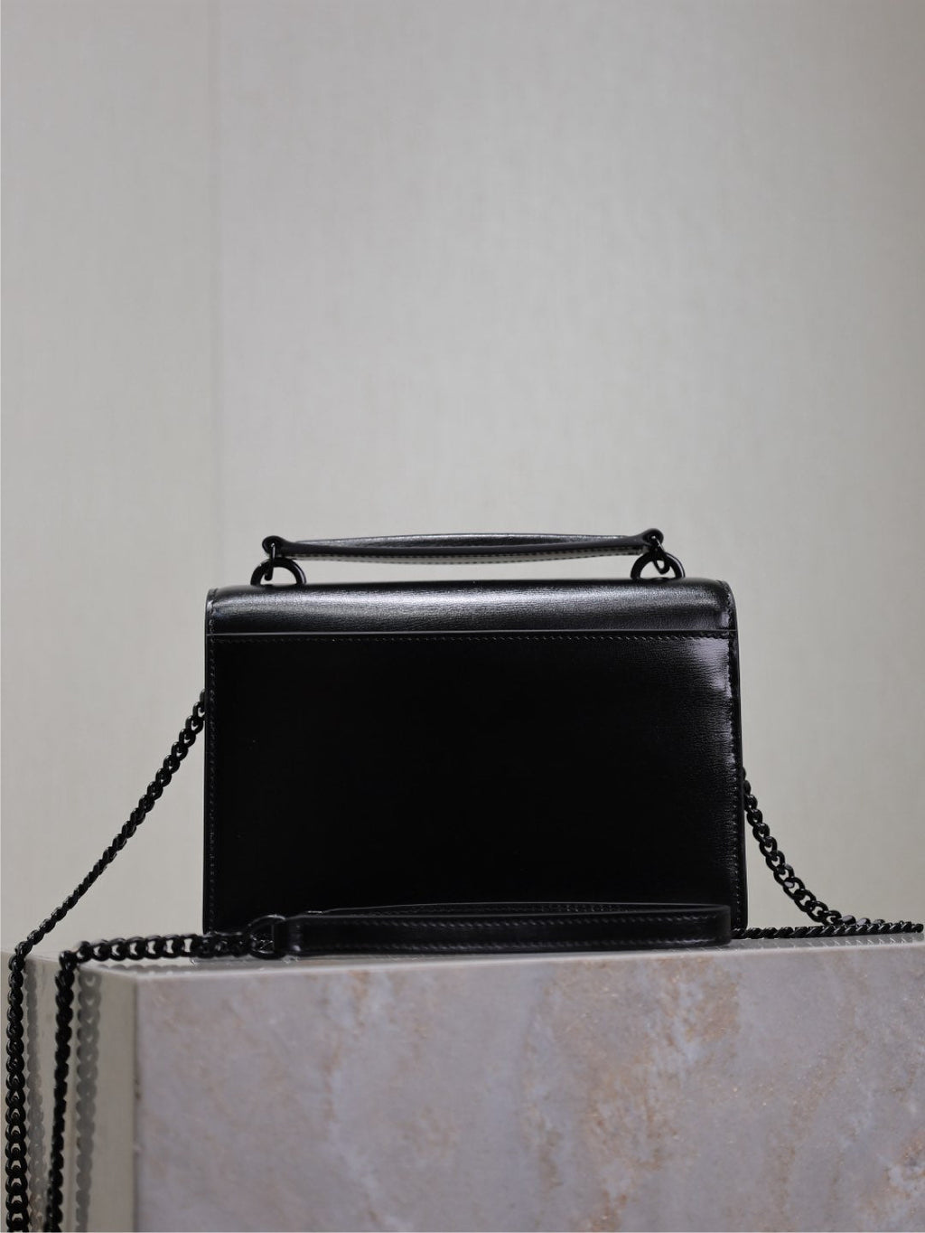 Saint Laurent SUNSET SMALL BAG 19 IN BLACK CALFSKIN BLACK HARDWARE