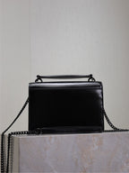 Saint Laurent SUNSET SMALL BAG 19 IN BLACK CALFSKIN BLACK HARDWARE