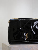 Saint Laurent JAMIE 4.3 LARGE BAG 43 IN BLACK PATENT LAMBSKIN GOLD HARDWARE