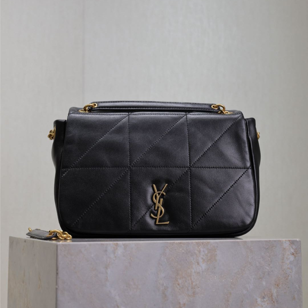 Saint Laurent JAMIE 4.3 SMALL BAG 25 IN BLACK LAMBSKIN GOLD HARDWARE