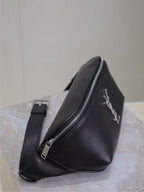 Saint Laurent CLASSIC CROSSBODY BAG 25 IN BLACK LAMBSKIN SILVER LOGO