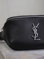 Saint Laurent CLASSIC CROSSBODY BAG 25 IN BLACK LAMBSKIN SILVER LOGO