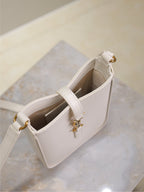 Saint Laurent LE 5 À 7 PHONE BAG 18 IN WHITE CALFSKIN