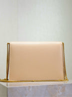 Saint Laurent CASSANDRA CHAIN BAG 22 IN APRICOT CAVIAR PATTERN CALFSKIN GOLD HARDWARE