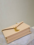 Saint Laurent CASSANDRA CHAIN BAG 22 IN APRICOT CAVIAR PATTERN CALFSKIN GOLD HARDWARE