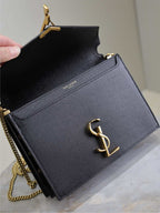Saint Laurent CASSANDRA CHAIN BAG 22 IN BLACK CAVIAR PATTERN CALFSKIN GOLD HARDWARE