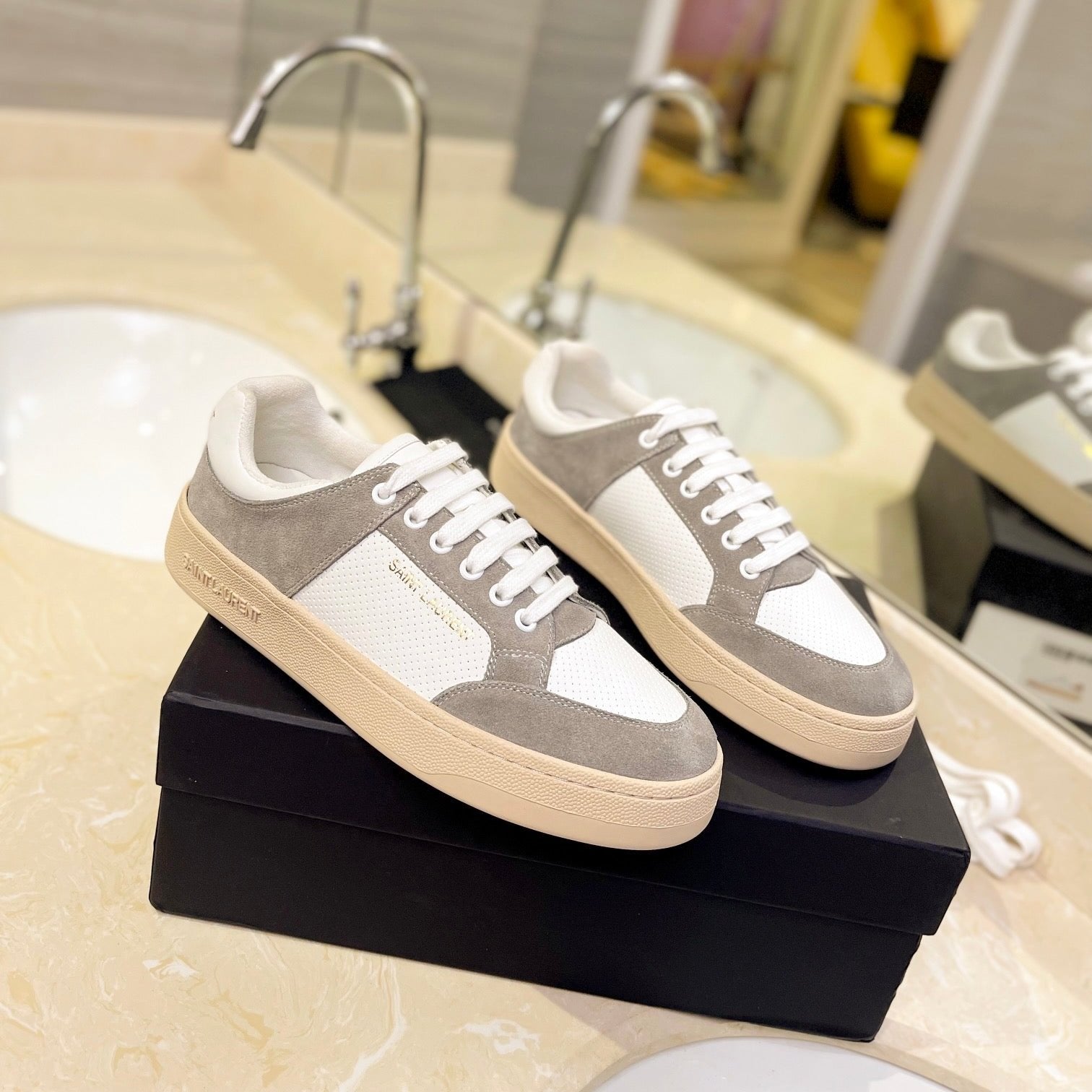 Saint Laurent SL SL/61 SNEAKERS CAMEL SUEDE