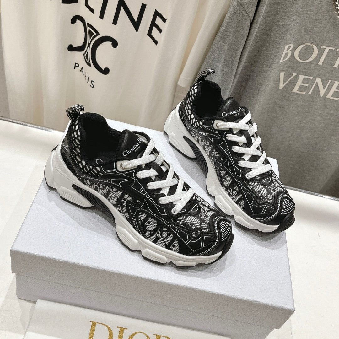 DIOR Vibe Sneaker Black Polyester Mesh Fabric And Cowhide