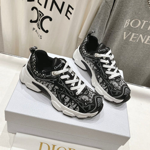 DIOR Vibe Sneaker Black Polyester Mesh Fabric And Cowhide