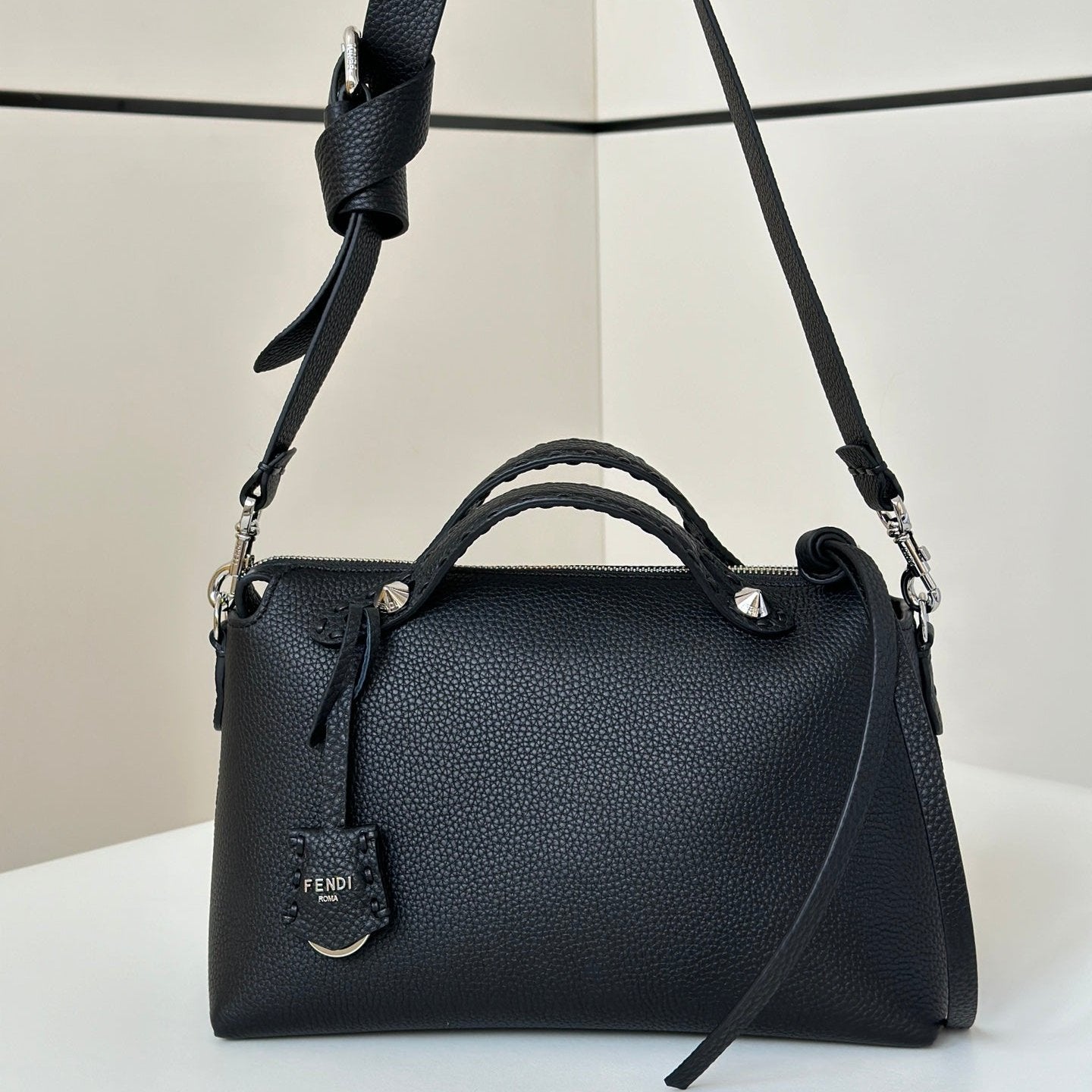 FENDI BY THE WAY SELLERIA LARGE 29 BAG IN BLACK CALFSKIN