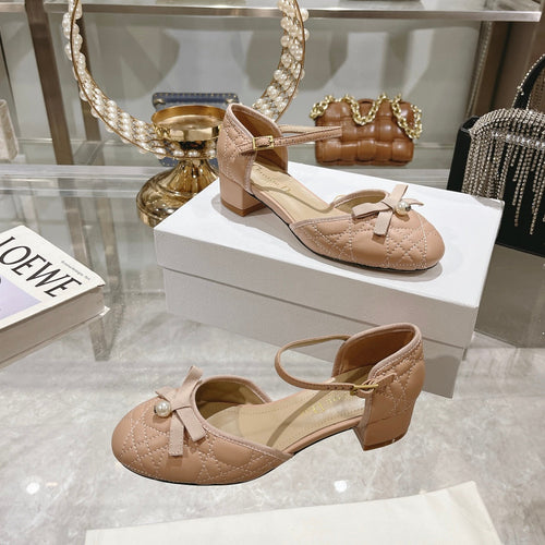 DIOR Ballet Pump Beige Quilted Cowhide
