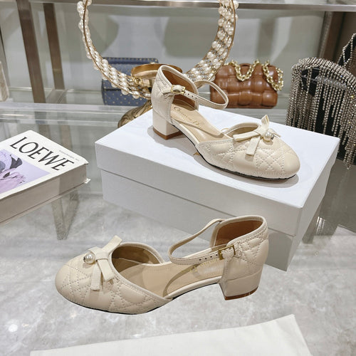 DIOR Ballet Pump White Quilted Cowhide
