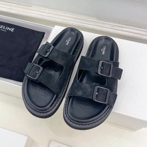 Celine DAD SANDAL MULE IN BLACK SUEDE