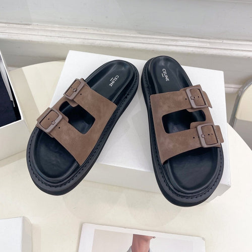 Celine DAD SANDAL MULE IN MEIDUM BROWN SUEDE