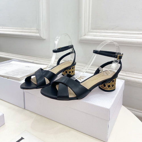 DIOR Icon Heeled Sandal 40mm Black Calfskin