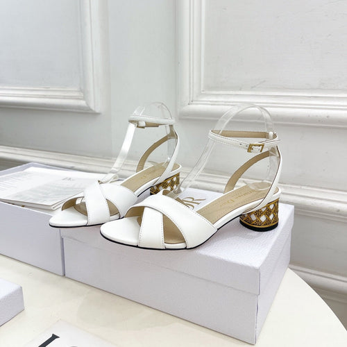 DIOR Icon Heeled Sandal 40mm White Calfskin