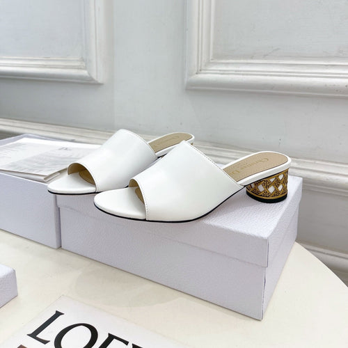 DIOR Icon Heeled Slide 40mm White Calfskin