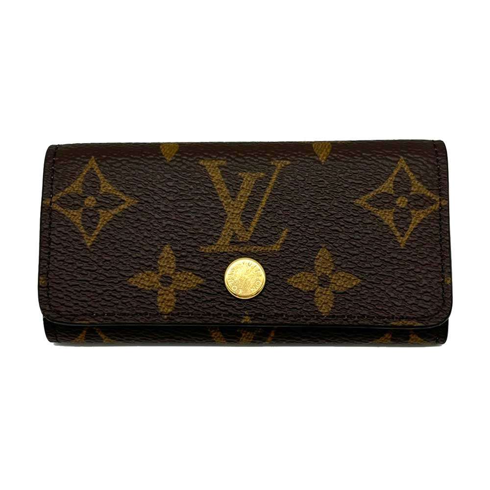 Louis Vuitton Monogram Canvas Multicles 4 Key Case Brown x Blue in Great Condition