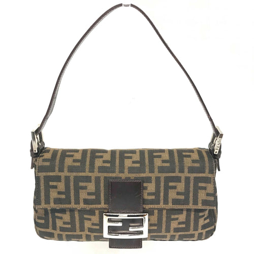Fendi Mamma Baguette Zucca Canvas Shoulder Bag