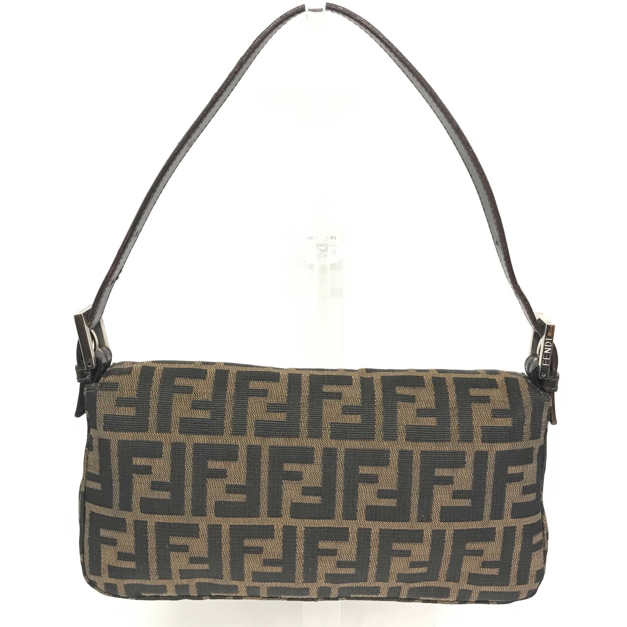 Fendi Mamma Baguette Zucca Canvas Shoulder Bag