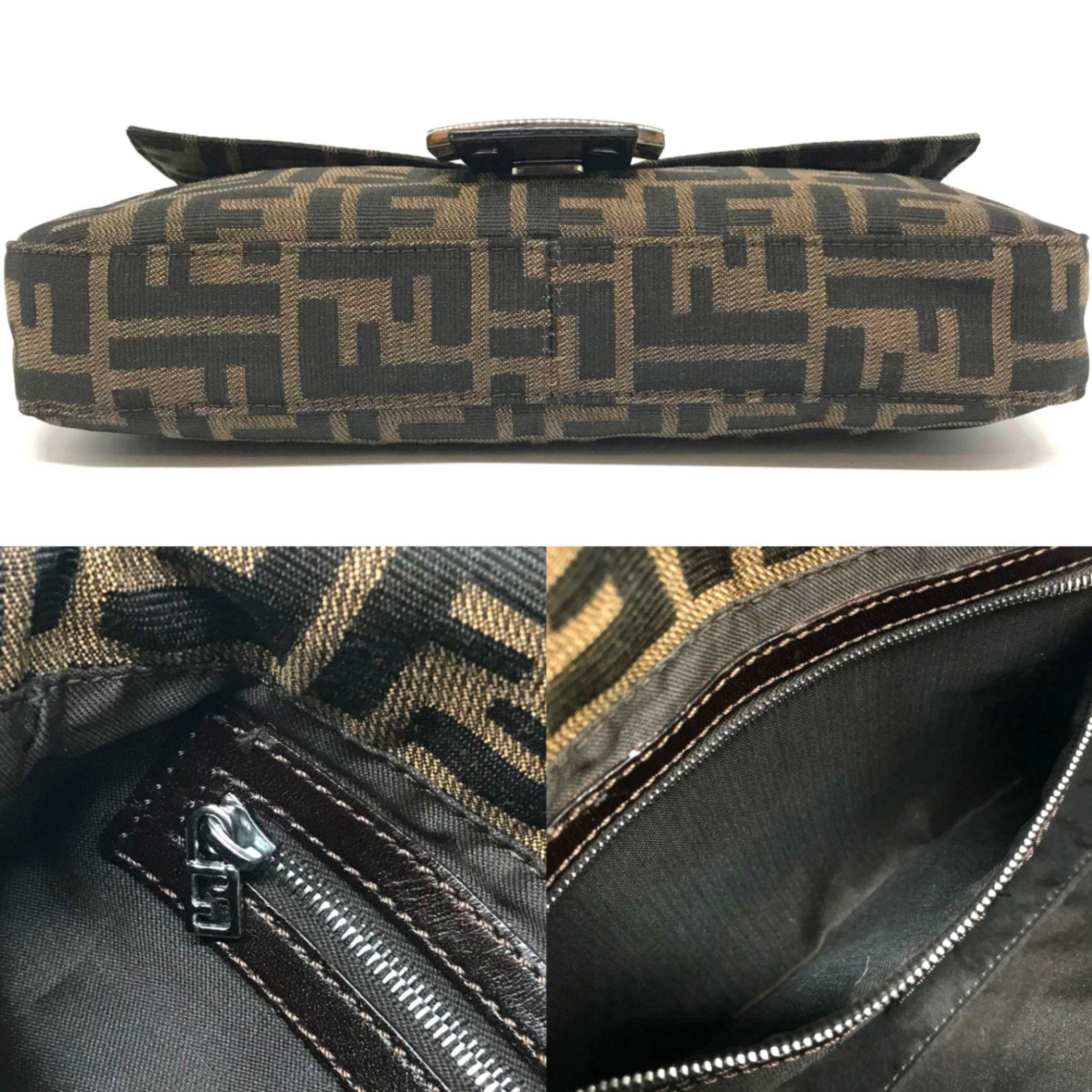 Fendi Mamma Baguette Zucca Canvas Shoulder Bag
