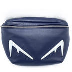Fendi Bugs Eye Leather Waist Bag Navy