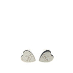 Gucci SV925 Heart Motif Stud Earrings Silver