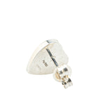 Gucci SV925 Heart Motif Stud Earrings Silver