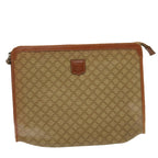 CELINE Macadam Pouch Clutch Bag PVC Leather Beige  jk1328