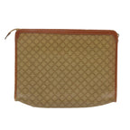 CELINE Macadam Pouch Clutch Bag PVC Leather Beige  jk1328