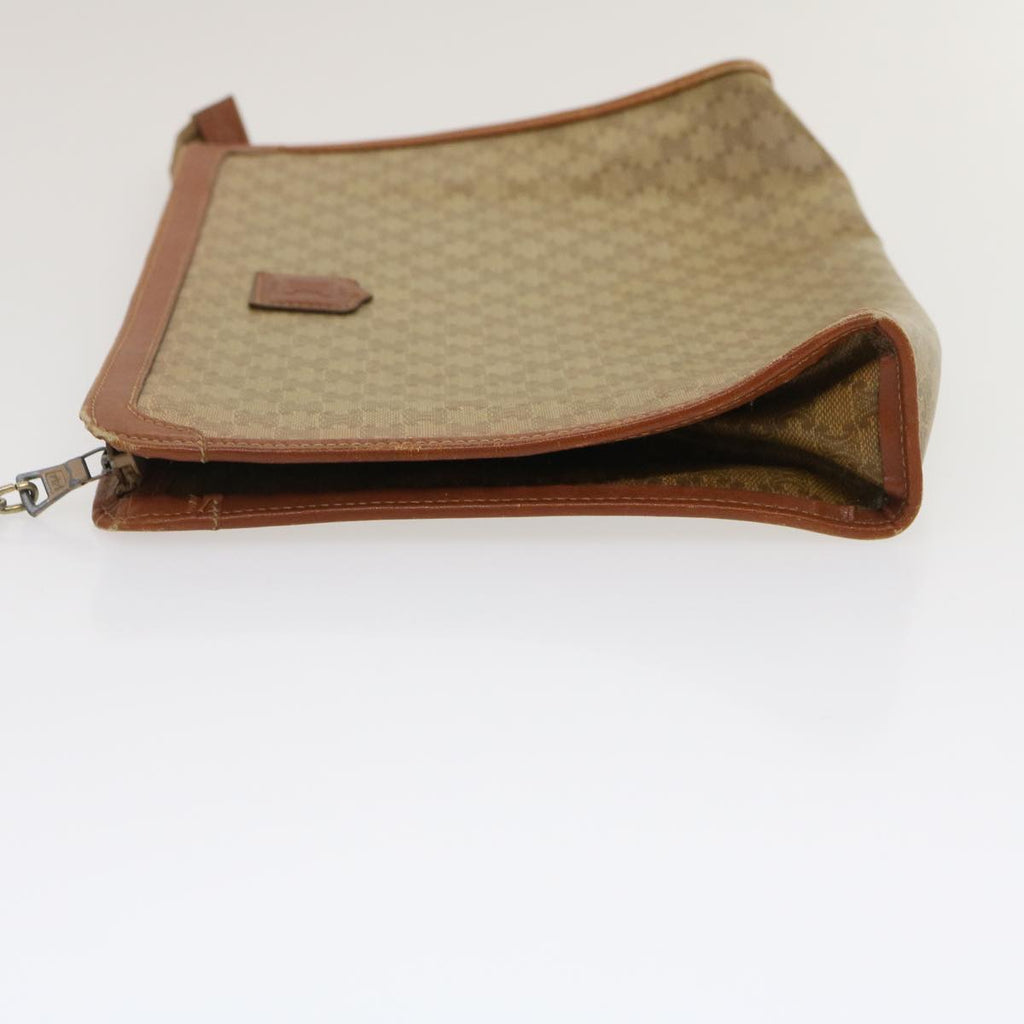 CELINE Macadam Pouch Clutch Bag PVC Leather Beige  jk1328
