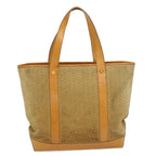 CELINE C Macadam Canvas Tote Bag Suede Beige  ai599