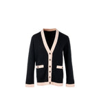 Chanel size 34 20S cardigan cashmere black / pink