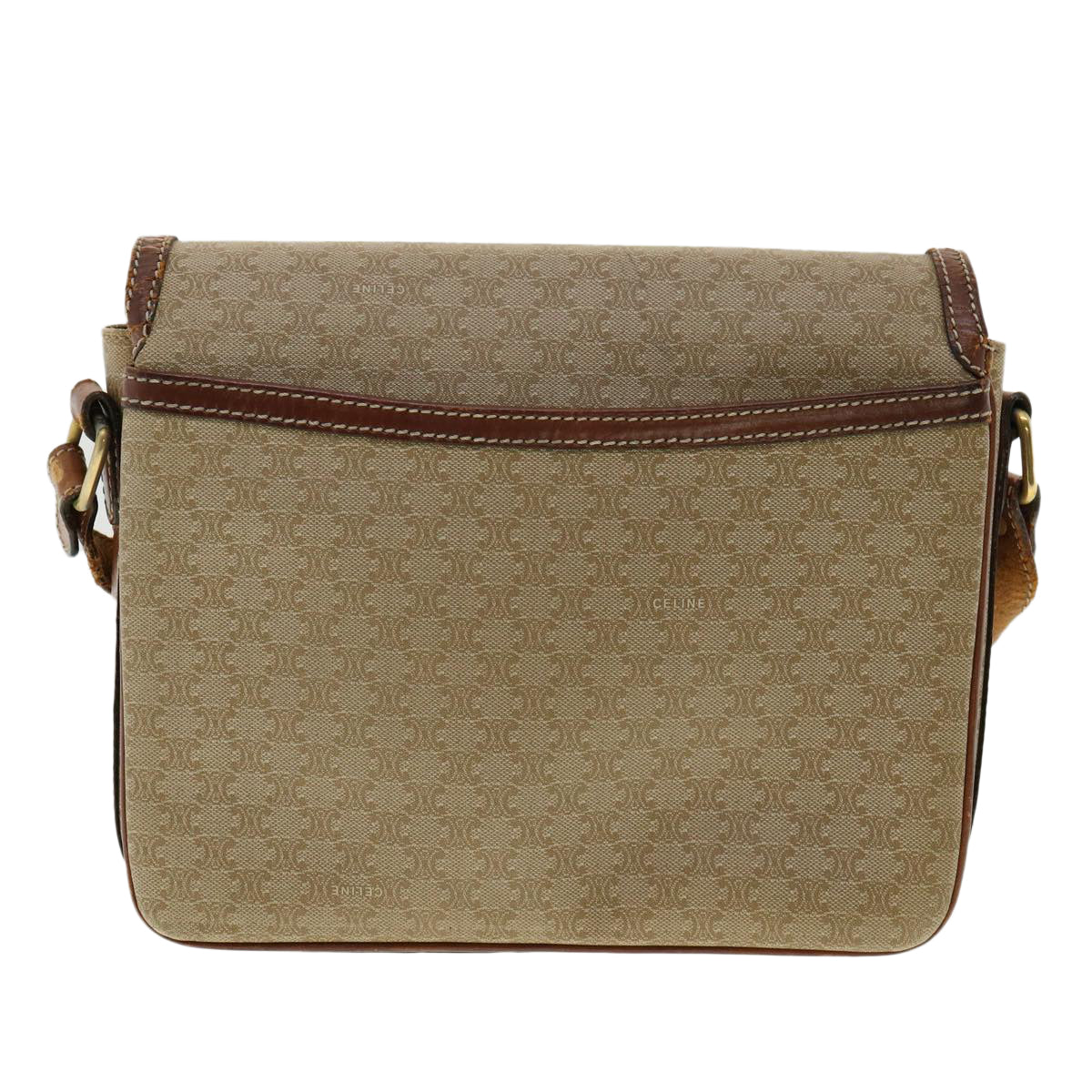 CELINE Macadam Canvas Shoulder Bag Beige  ki2254